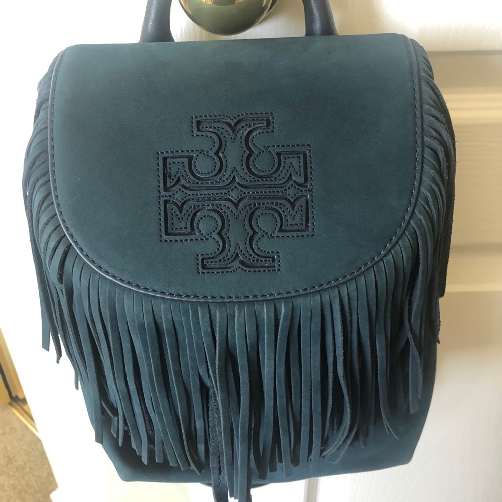 Tory Burch leather fringe backpack